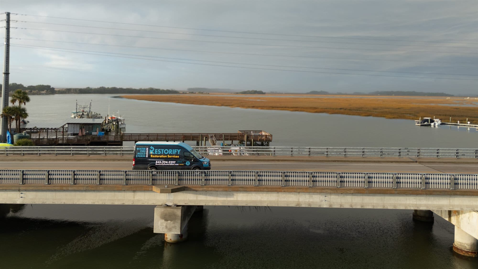 Restorify's branded van serving Mount Pleasant and the Charleston Lowcountry